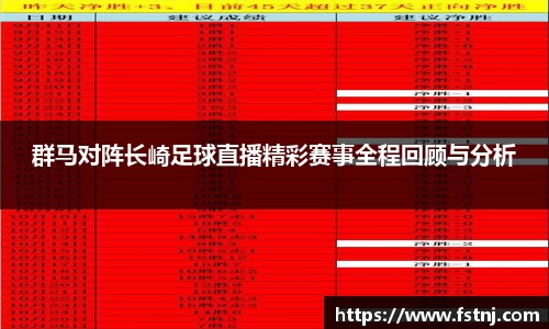 群马对阵长崎足球直播精彩赛事全程回顾与分析